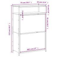 vidaXL Skohylla svart 75x34x112 cm konstruerat trä - Bild 9