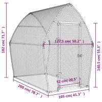 vidaXL Hönsbur silver 200x105x182 cm galvaniserat stål - Bild 11