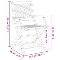 vidaXL Hopfällbara trädgårdsstolar 2 st 58x54,5x90 cm massiv akacia - Bild 10