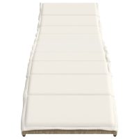 vidaXL Solsängar 2 st med bord beige konstrotting - Bild 5