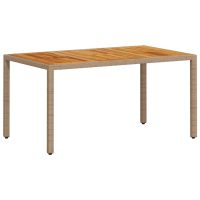 vidaXL Trädgårdsbord beige 150x90x75 cm konstrotting akaciaträ - Bild 2