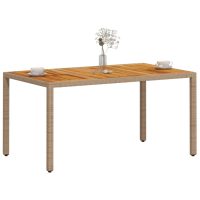 vidaXL Trädgårdsbord beige 150x90x75 cm konstrotting akaciaträ - Bild 4