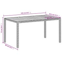 vidaXL Trädgårdsbord beige 150x90x75 cm konstrotting akaciaträ - Bild 11