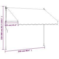 vidaXL Markis infällbar antracit 250x150 cm tyg och stål - Bild 11