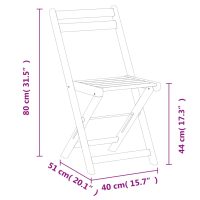 vidaXL Hopfällbara caféstolar 4 st massiv teak - Bild 10