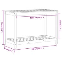 vidaXL Växtbord med hylla 108x50x75 cm massiv impregnerad furu - Bild 10