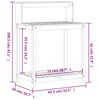 vidaXL Växtbord med hyllor 82,5x50x109,5 cm massivt douglasträ - Bild 10