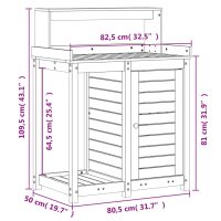 vidaXL Växtbord med hyllor 82,5x50x109,5 cm massivt douglasträ - Bild 10