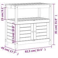 vidaXL Växtbord med hyllor vit 82,5x45x81 cm massiv furu - Bild 10