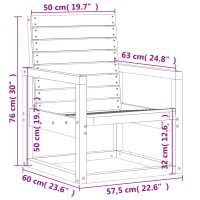 vidaXL Trädgårdsstol vit 57,5x63x76 cm massiv furu - Bild 9