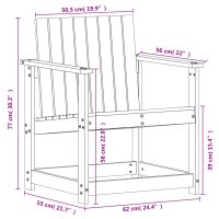 vidaXL Trädgårdsstol vit 62x56x77 cm massiv furu - Bild 9