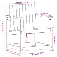 vidaXL Loungegrupp 3 delar massiv furu - Bild 10