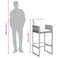 vidaXL Barstolar för utomhusbruk med dynor 2 st svart konstrotting - Bild 10