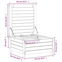 vidaXL Trädgårdspall vit 62x63,5x32 cm massiv furu - Bild 10