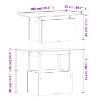 vidaXL Trädgårdsbord 100x50x75 cm massiv furu - Bild 12