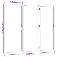 vidaXL Rumsavdelare 3 paneler taupe 210x180 cm - Bild 8