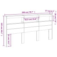 vidaXL Sänggavel med LED vit 200x17x102 cm - Bild 12