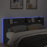 vidaXL Sänggavel med LED svart 220x16,5x103,5 cm - Bild 4