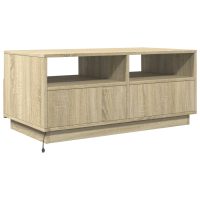 vidaXL Soffbord med LED sonoma-ek 90x49x40 cm - Bild 7