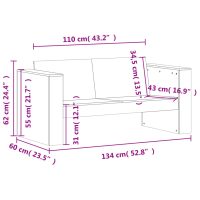 vidaXL Loungegrupp 2 delar massiv furu - Bild 11