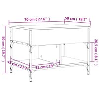 vidaXL Soffbord brun ek 70x50x50 cm konstruerat trä och metall - Bild 11