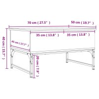 vidaXL Soffbord svart 70x50x40 cm konstruerat trä och metall - Bild 11