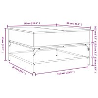 vidaXL Soffbord sonoma-ek 80x80x45 cm konstruerat trä och järn - Bild 11