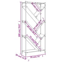 vidaXL Bokhylla brun ek 79x30x180 cm konstruerat trä och metall - Bild 10