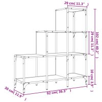 vidaXL Bokhylla brun ek 92x30x102 cm konstruerat trä och metall - Bild 10