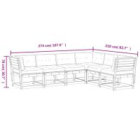 vidaXL Soffgrupp för trädgården med dynor 6 delar vit massiv furu - Bild 8