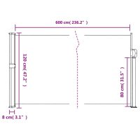 vidaXL Infällbar sidomarkis brun 120x600 cm - Bild 10