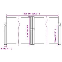 vidaXL Infällbar sidomarkis svart 100x600 cm - Bild 10