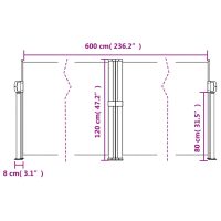 vidaXL Infällbar sidomarkis antracit 120x600 cm - Bild 10