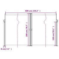 vidaXL Infällbar sidomarkis 200x600 cm röd - Bild 10