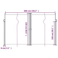 vidaXL Infällbar sidomarkis 220x600 cm svart - Bild 10