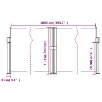 vidaXL Infällbar sidomarkis antracit 100x1000 cm - Bild 10