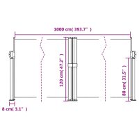 vidaXL Infällbar sidomarkis brun 120x1000 cm - Bild 10