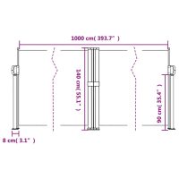 vidaXL Infällbar sidomarkis brun 140x1000 cm - Bild 10