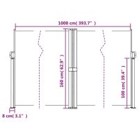 vidaXL Infällbar sidomarkis blå 160x1000 cm - Bild 10