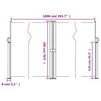 vidaXL Infällbar sidomarkis svart 180x1000 cm - Bild 10