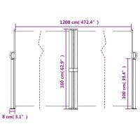 vidaXL Infällbar sidomarkis antracit 160x1200 cm - Bild 10