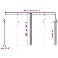 vidaXL Infällbar sidomarkis 200x600 cm svart - Bild 10