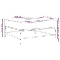 vidaXL Soffbord rökfärgad ek 95x95x45 cm konstruerat trä och metall - Bild 11