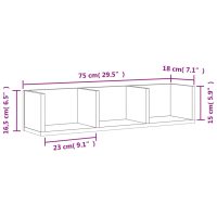 vidaXL Väggskåp vit 75x18x16,5 cm konstruerat trä - Bild 10