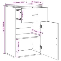 vidaXL Förvaringsskåp sonoma-ek 56,5x39x90 cm konstruerat trä - Bild 11