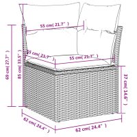 vidaXL Soffgrupp för trädgården med dynor 6 delar beige konstrotting - Bild 8