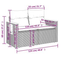 vidaXL Soffgrupp för trädgården med dynor 5 delar beige konstrotting - Bild 9