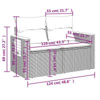 vidaXL Soffgrupp för trädgården med dynor 9 delar beige konstrotting - Bild 9