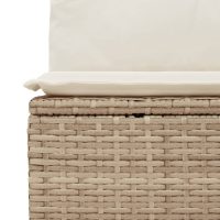 vidaXL Soffgrupp för trädgården med dynor 5 delar beige konstrotting - Bild 5