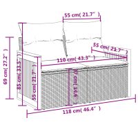 vidaXL Soffgrupp för trädgården med dynor 6 delar beige konstrotting - Bild 10